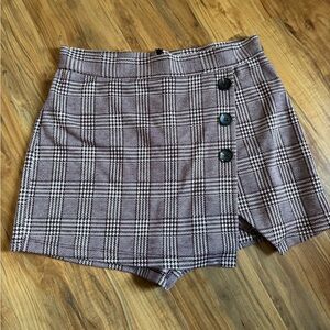 Altar'd State Plaid Skort in Black and White